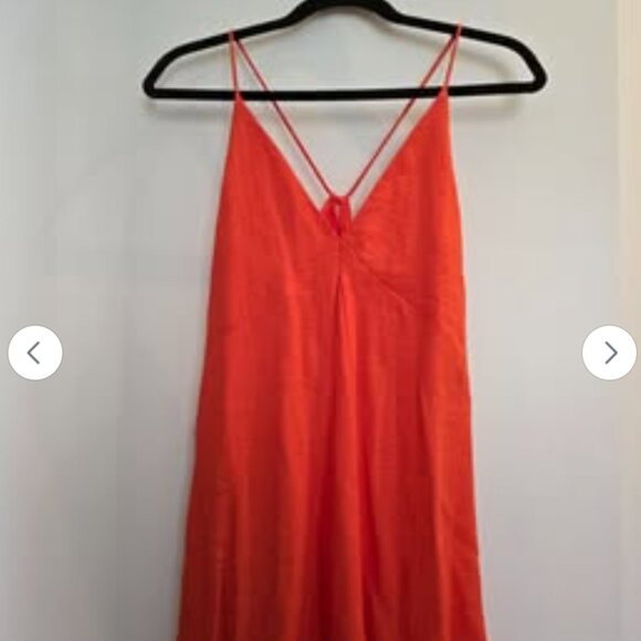 XS Red Linen-like Dress - Picture 4 of 5